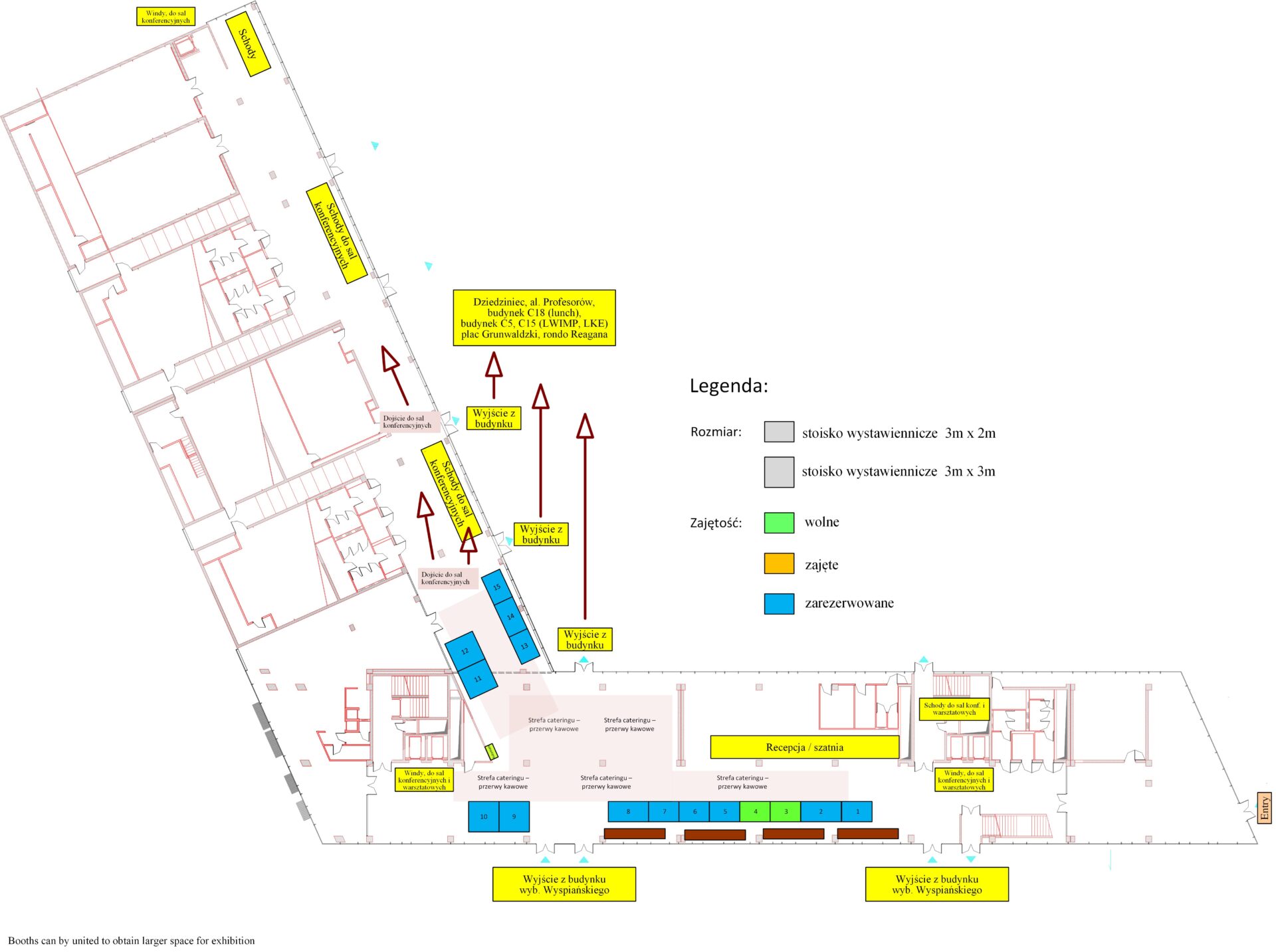 plan wystawy, rozkład stoisk wystawowych