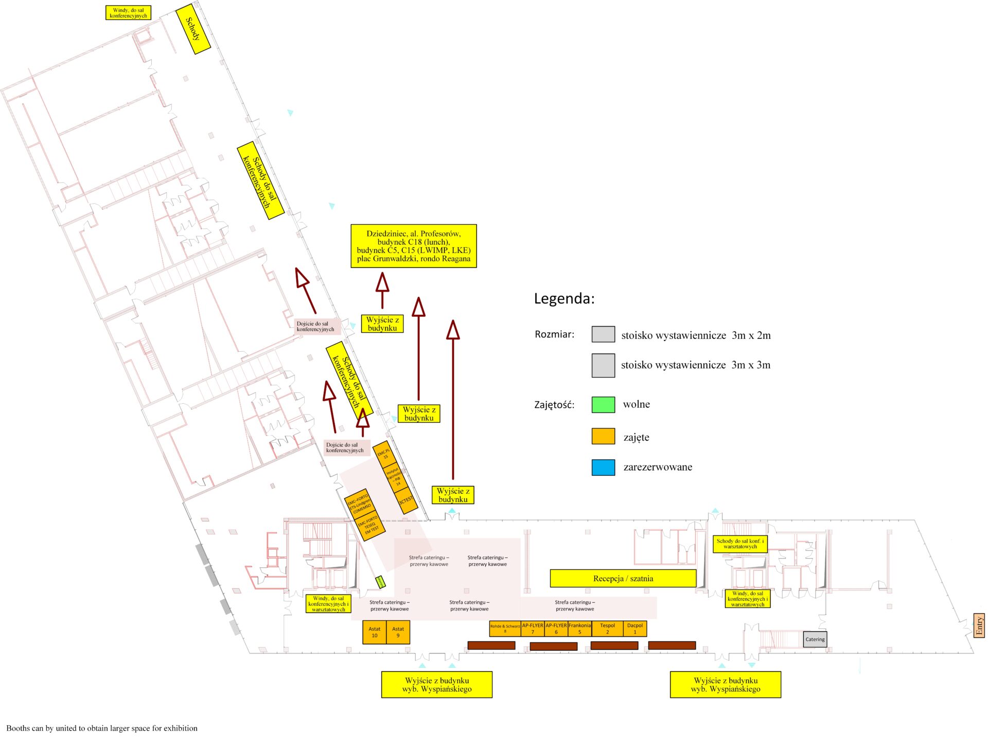 plan wystawy, rozkład stoisk wystawowych